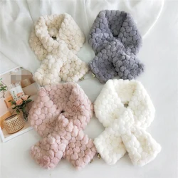 Winter Warm Neck Warmer Scarfs Heart Designs Plush Scarf Long Skinny Scarf Winter Collars And Scarves Women Female Snood