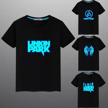 

New Summer Luminous Fluorescent Linkin Park Printed Casual Children Kids Cotton T Shirt Tops Tees Men Women T-shirt