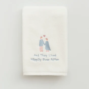 

Microfiber Face Towel Couple Set Cartoon Bathroom Absorbent White Cotton Towel Wearable Asciugamani Bathroom Supplies DE50MJ