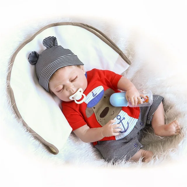 45Cm Regeneration Doll Soft Baby Silicone Body Clothes Boy Coll Cute Sleeping Model Christmas Gift 5