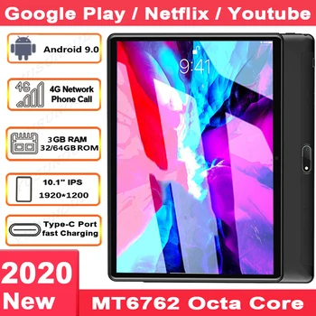 شراء4G LTE الهاتف 5G Wifi النسخة العالمية 2.5D الزجاج جديد الروبوت 9.0 10 بوصة اللوحي 8 النوى 1920x1200 WiFi GPS اللوحي 10.1
