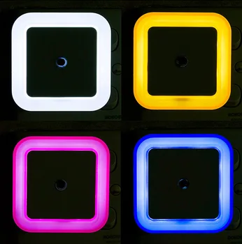 

Light Sensor Control Night Light Mini EU US Plug Novelty Square Bedroom lamp For Romantic Colorful Lights