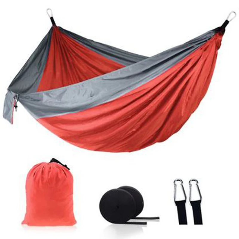 Ultralight Outdoor Camping nylon Hammock Sleep Swing Tree Bed Garden Backyard Furniture Hanging Double Hammock Chair Hangmat 