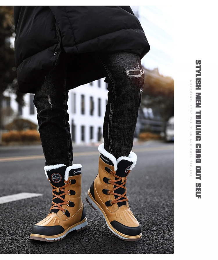 Winter Warm Fur Boots - Waterproof & Non-slip for Men - true deals club
