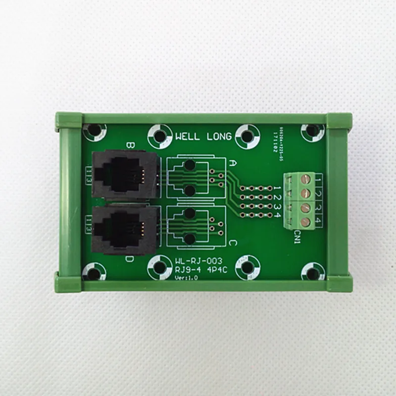 RJ9 4P4C прямоугольный домкрат 2-Way Buss Breakout Board, клеммный блок, разъем
