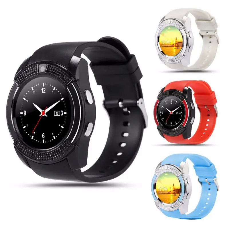 V8 Smart Watch Men Bluetooth Sport Watches Women Ladies Rel gio Smartwatch with Camera Sim Card Slot Android Phone PK DZ09 Y1 A1