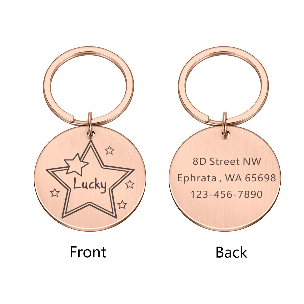 Personalized Pet ID Tag Engraved Pet ID Name for Cat Puppy Address anti-lost Dog Collar Tag Pendant Pet Accessories