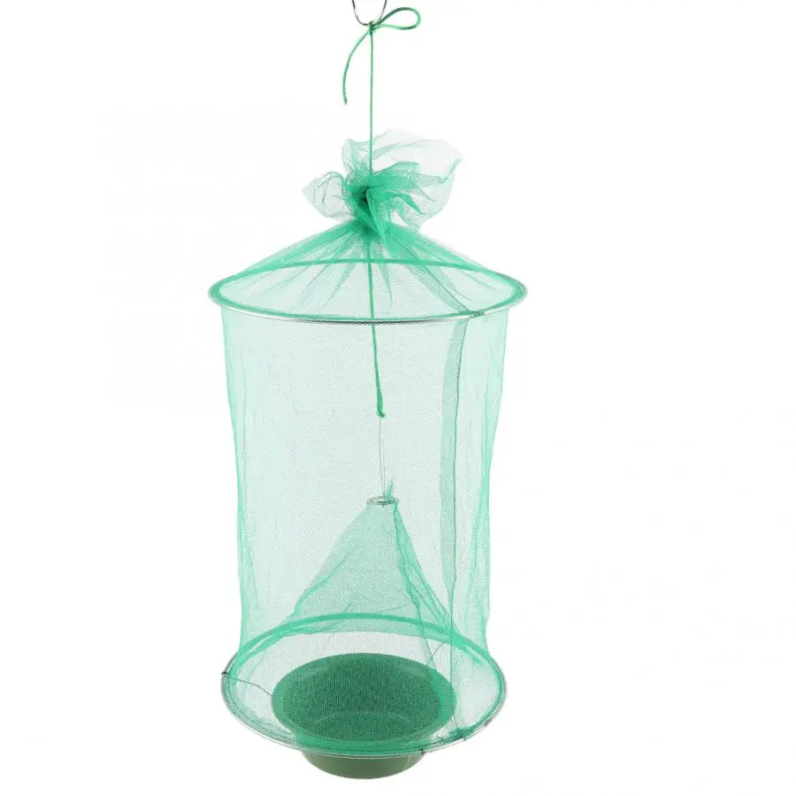 Fly Trap Folding Mosquito Capture Catching Fly Mesh Net Hanging Trap Insect 36*24cm Hanging Fly Catcher - Цвет: Зеленый