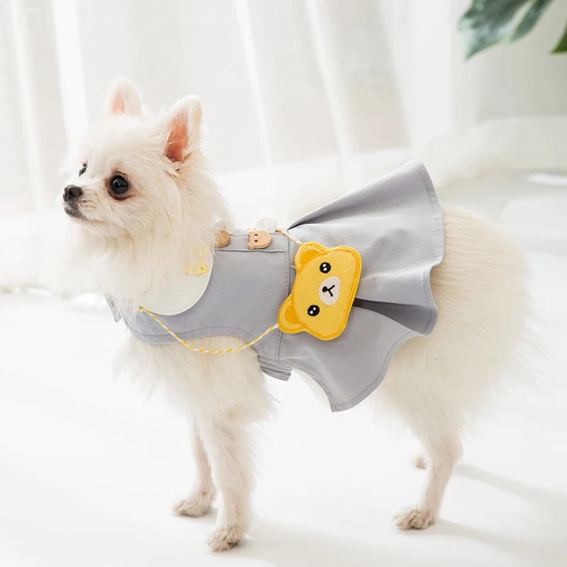 Spring and Summer Thin Breathable Dog Princess Dress Teddy Bomei Small Dog Pet Clothes Cat Vest 01