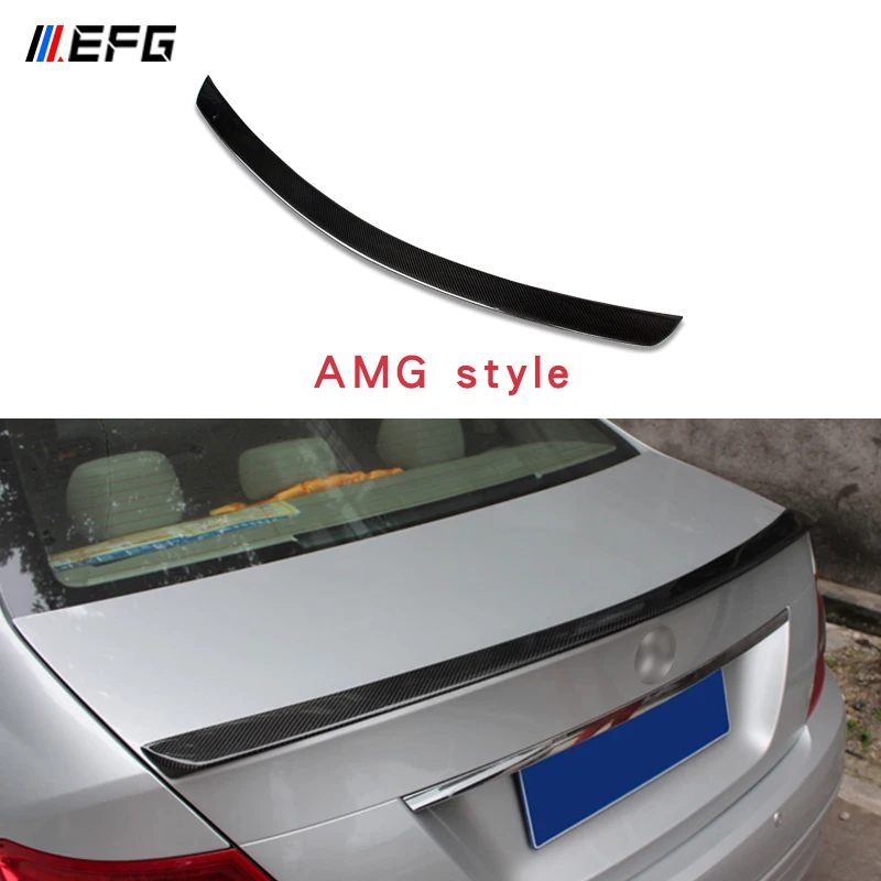 AMG style Спойлер из углеволокна для Mercedes C class W204 2007- задний спойлер автомобиля аксессуары - Цвет: AMG style