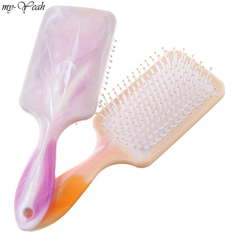 

Plastic Hair Massage Comb Marble Pattern Soft Hair Brush Head Scalp Massage Hairdressing Comb Hair Styling Tools