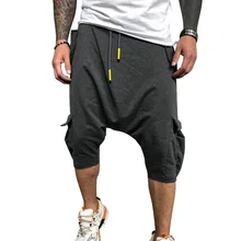 Aliexpress - Summer Cotton Harem Pants Men Casual Hip Hop Trousers Drawstring Cross Bloomers Calf-Length Pants Joggers Streetwear