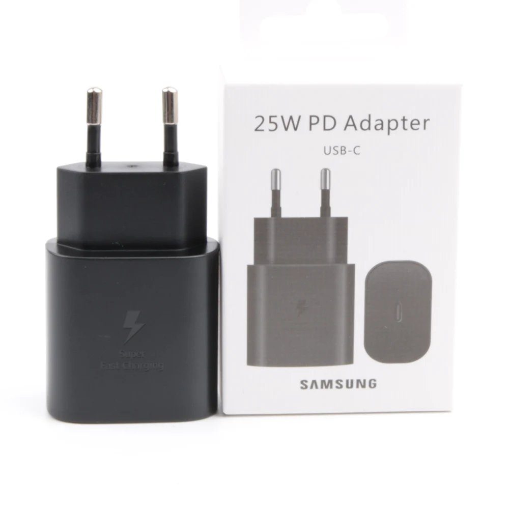 quick charge 3.0 For Samsung A52 Note 20 10 A70 Super Fast Charger Cargador 25W EU Power Adapter For Galaxy S21 S20 A90 A80 S10 5G TypeC Cable mobile phone chargers Chargers