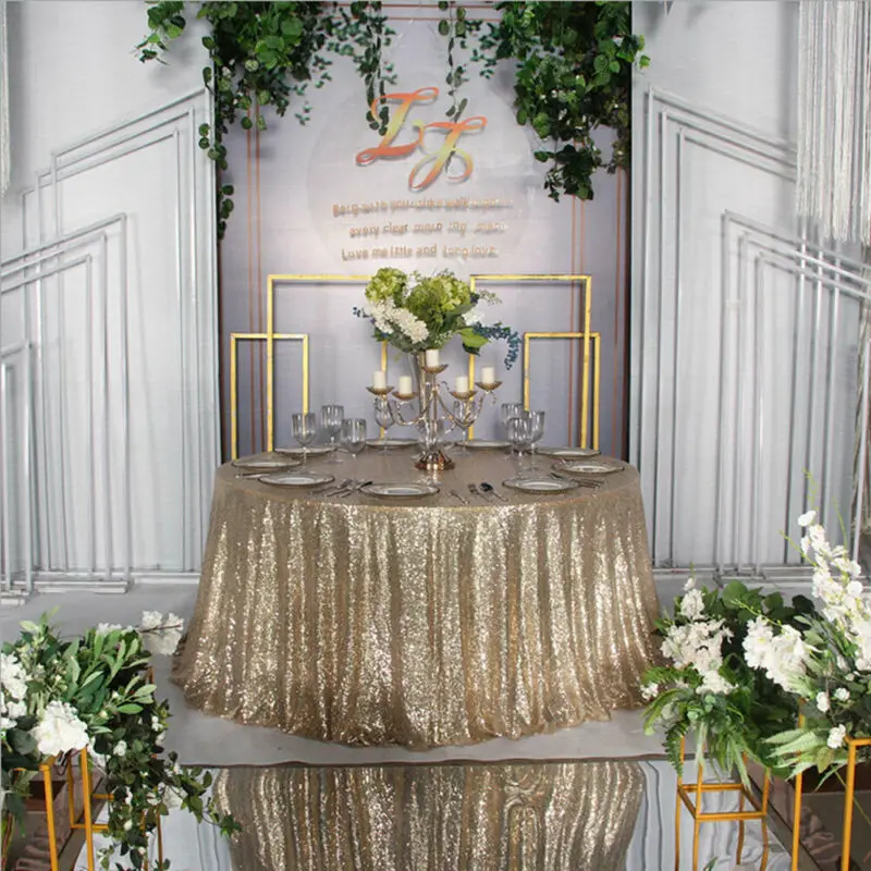 

New Glitter Sequin Round Tablecloth Shiny Bling Wedding Party Banquet Table Covers Decoration