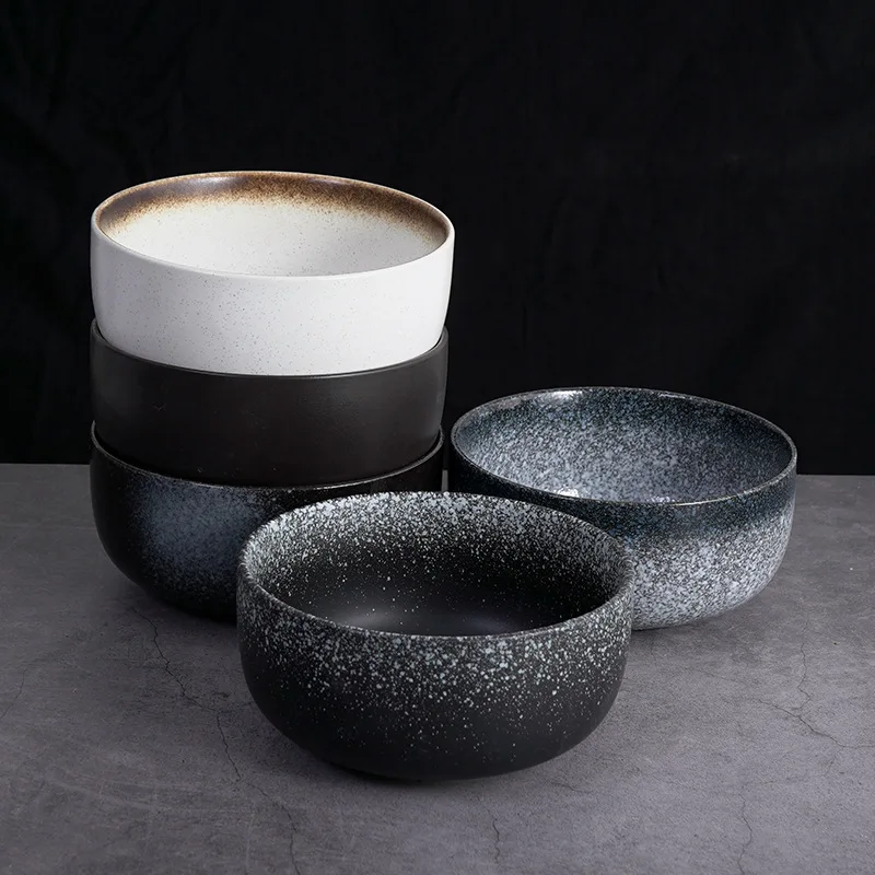 

retro soup bowl, salad bowl, tableware, Tang's monk bowl, Lamian Noodles bowl, large thick soup, household noodles bowl.