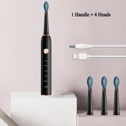 Electric Toothbrush USB Rechargeable 5 Modes Ultrasonic Automatic Brush Timer Waterproof Dental Brush Teeth Whitening