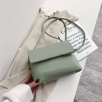 

Simple Small Solid Color PU Leather Crossbody Bags For Women 2020 Summer Shoulder Hand Bag Travel Cute Handbags
