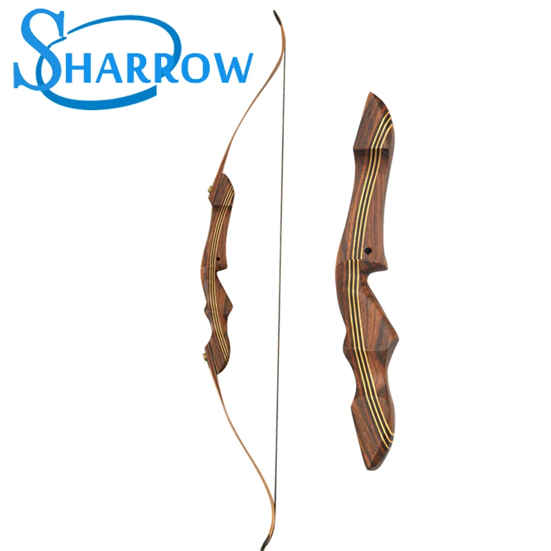 

Recurve Bow Wood Bow Handle Maple Iaminated Bow Hunting Adult Right Hand Bow 20-55lbs For Archery Target Shooting Long Bow