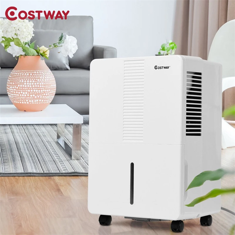 

COSTWAY Portable 50 Pint Humidity Control up to 3000 Sq.Ft. Dehumidifier Digital Humidity Readout 24-hour on/off Timer