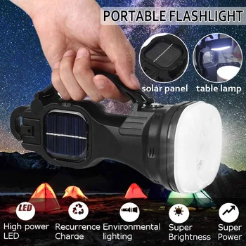 

Solar Super Bright LED Searchlight Outdoor Hunting Handheld Portable Spotlight Lantern Rechargeable Flashlight Lamp
