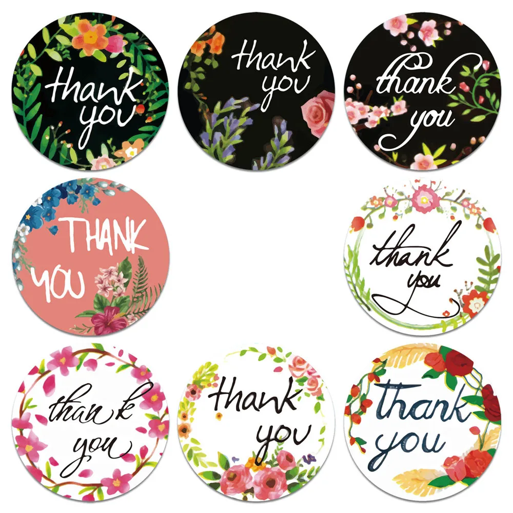 500Pcs/roll Flowers Paper Label Stickers 5cm/2inch Round Thank You Sticker  Seal Labels Baking Cake Box Packaging Decoration Sticker Wedding Envelope  Seals Handmade Stationery Sticker Shopee Malaysia | 500pcs Sticker Label  Flower Easy