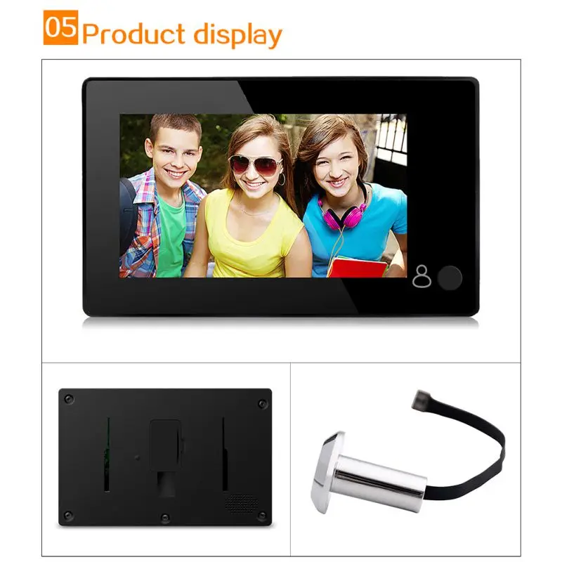 

Digital Door Viewer 4.3inch Large Screen Monitor 145 Degree Home Security Wireless Peephole Camera