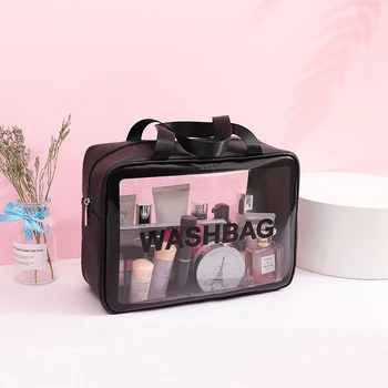 

Fashion Transparent Wash Cosmetic Bag Women Men Portable Waterproof Organizer Travel Makeup Case Beauty Toiletry Make Up Kit Box