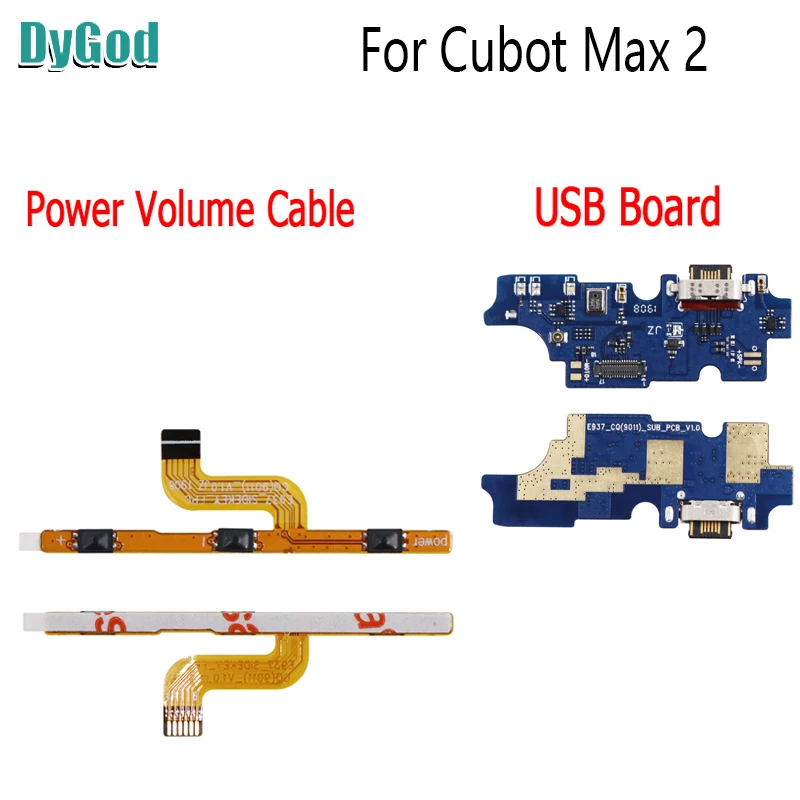 DyGod для Cubot Max 2 Кнопка громкости и питания гибкий кабель для Cubot Max 2 USB плата зарядный порт гибкий кабель ремонт телефонов запчасти