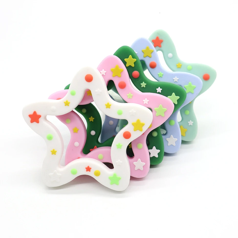 

Silicone Star Teether Making Pacifier Chain Charms For Stroller Accessories Toy Bpa Free Silicone Baby Teether Teething Toys