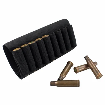 Tactical 9 Rounds Shells Holder Cartridges Ammo Carrier Bullet Pouch Elastic Butt Stock Hunting Rifle Accessories 3