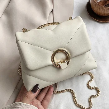

Fashion Chain Women Shoulder Bag Casual Solid Color Crossbody Bags Female PU Leather Flap Bags for Women 2020 Coin Phone Purses