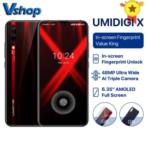 UMIDIGI Global Version In-screen Fingerprint 6 35  AMOLED 48MP Triple Rear Camera 128GB NFC Helio P60 4150mAh Cellphone