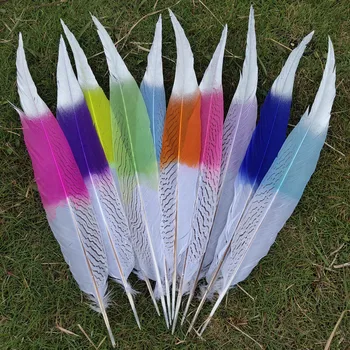 

100 pcs 10 Colors Natural Silver Pheasant Tail Feather 70-75cm/28-30inches For Wedding Christmas Home Craft New Year Decoration