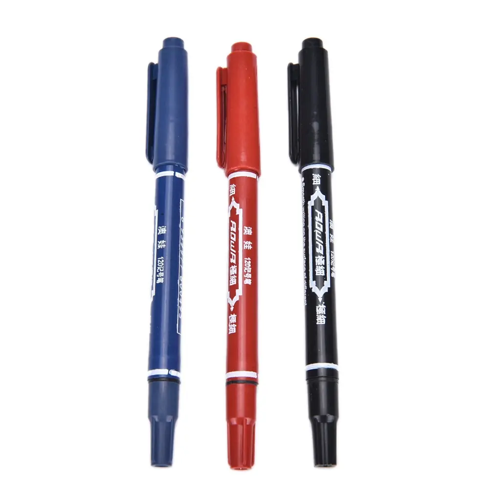 Ручка маркерная быстросохнущая с двумя наконечниками 3 цвета 1 шт.  | Маркеры-краски -4000041567407
