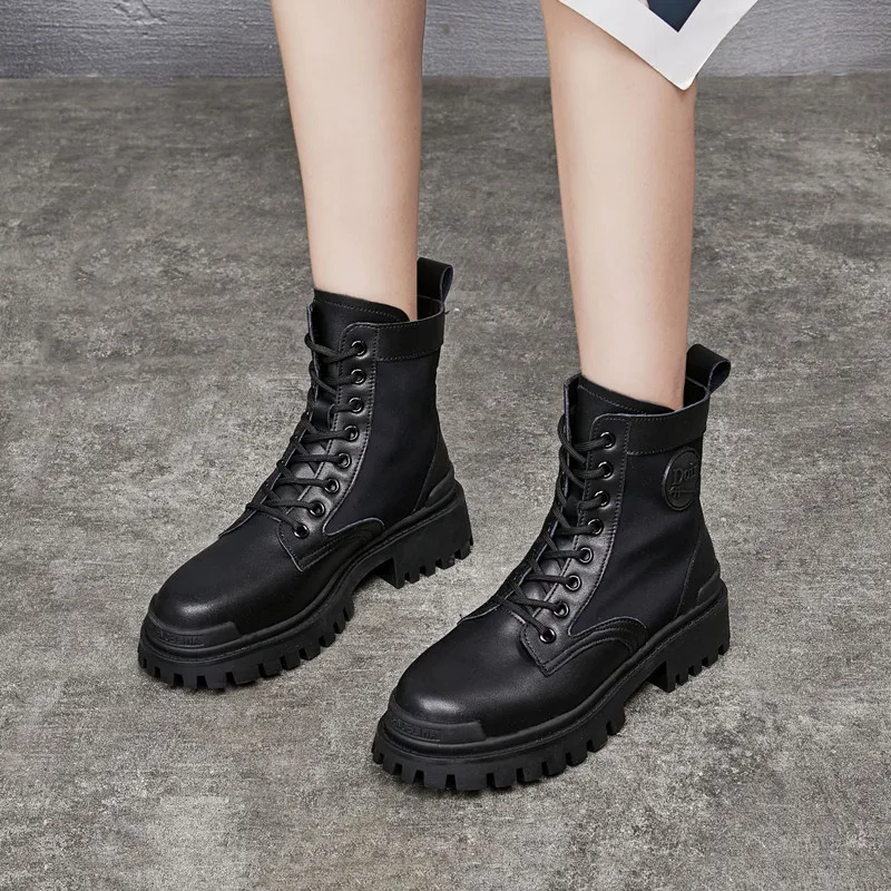 women boots Female women shoes Ankle 2020 New Autumn British Wind Genuine Leather Thick With Short Boots Motorcycle Boots women boots Female women shoes Ankle 2020 New Autumn British Wind Genuine Leather Thick With Short Boots Motorcycle Boots