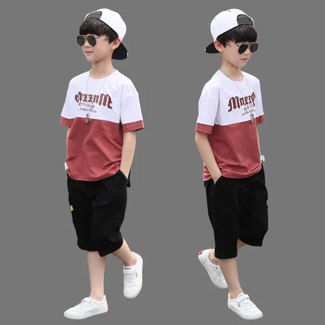 New Summer Boys Clothing Sets Children T-shirt Short Sleeve +Pants Set Two Pieces  1