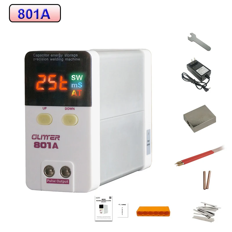 12KW 801D Spot Welding Machine 110-220V Energy Storage Type Small Welding Battery Stainless Steel Iron Nickel Mobile Spot Welder best soldering iron for electronics Welding Equipment