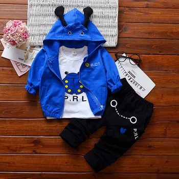 

Spring And Autumn Baby Clothes Three-piece Suit Coat + T-shirt + Pants Set Fashion Casual Clothes For Kids