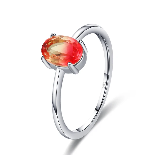 Modian Pure 925 Sterling Silver Rainbow Tourmaline Female Rings for Women Geometric 6 Shape Finger Rings Wedding Fine Jewelry Blue