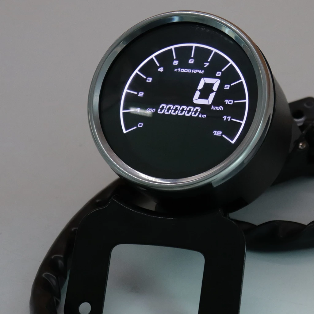 Motorcycle 12000RPM Digital LED Odometer Speedometer Tachometer