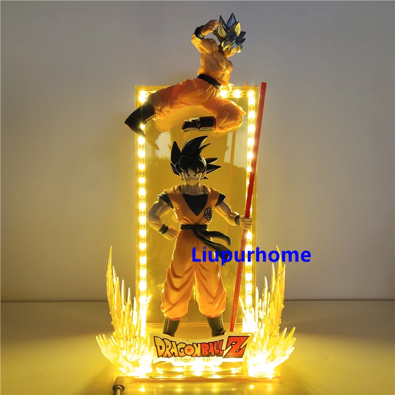 Dragon Ball Z Son Goku Super Saiyan Фигурка DIY светодиодный светильник игрушки Аниме Фигурка DBZ декоративный ночной Светильник детский подарок настольная лампа