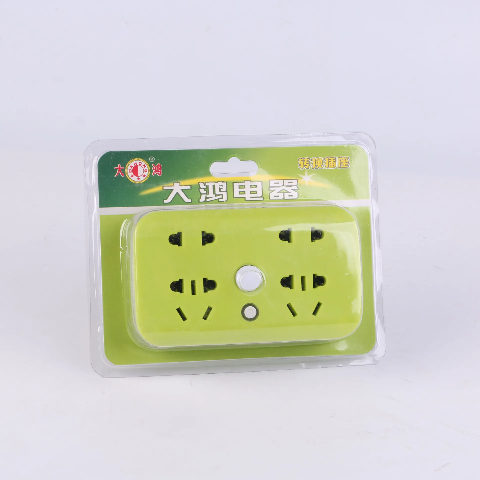 A Turn Four with Switch Wireless Conversion Socket Manufacturers Multi-functional Cheap Green Conversion Power Strip
