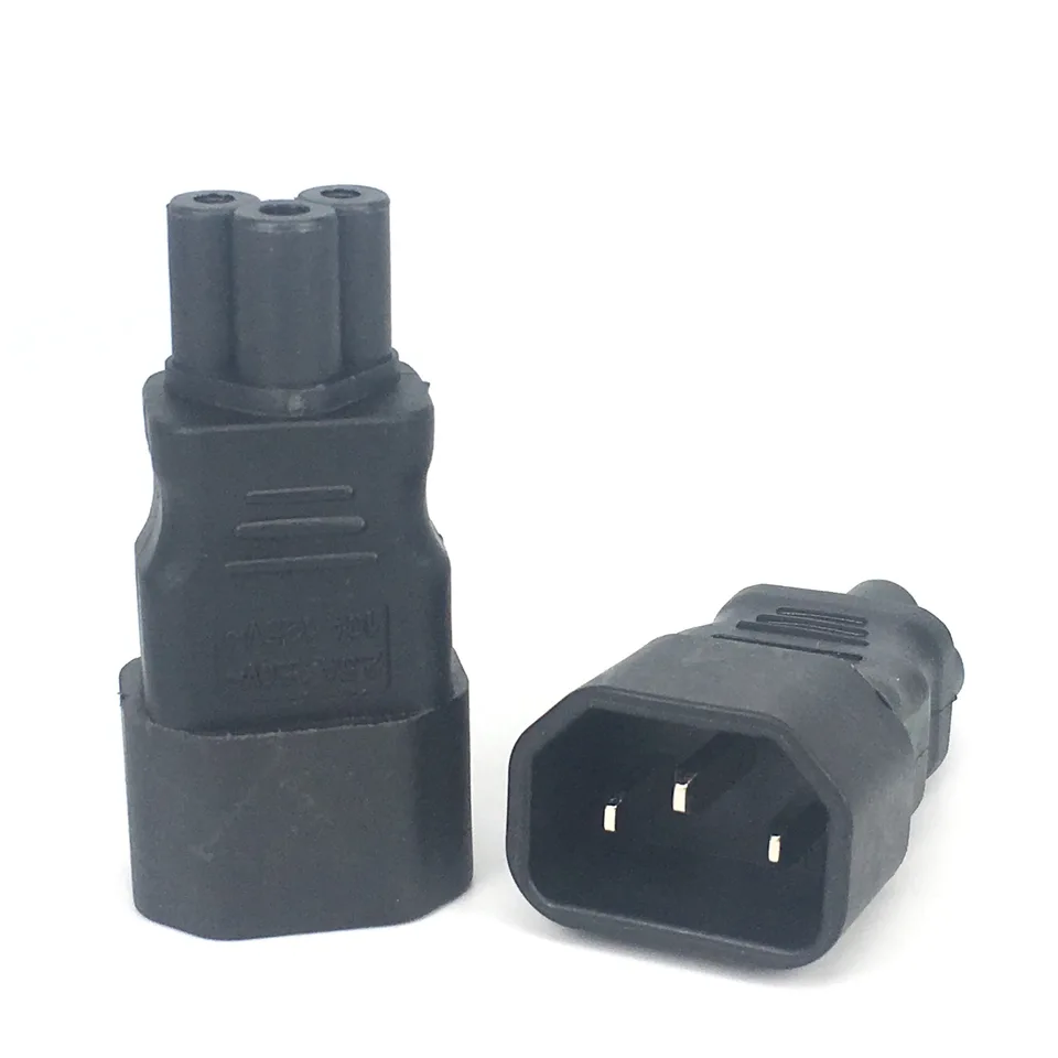 Vellcon C14 To C5 Right Angle AC Adapter - 90 Degree Mickey Mouse Power Cord Converter, Black - View #4