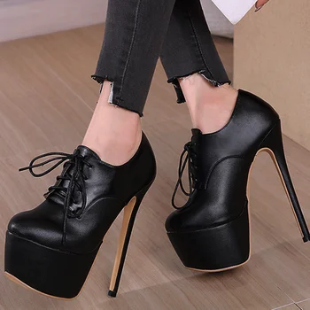 

SARAIRIS Fetish high heels 2020 sexy thick platform shoelaces party nightclub spring pumps women shoes