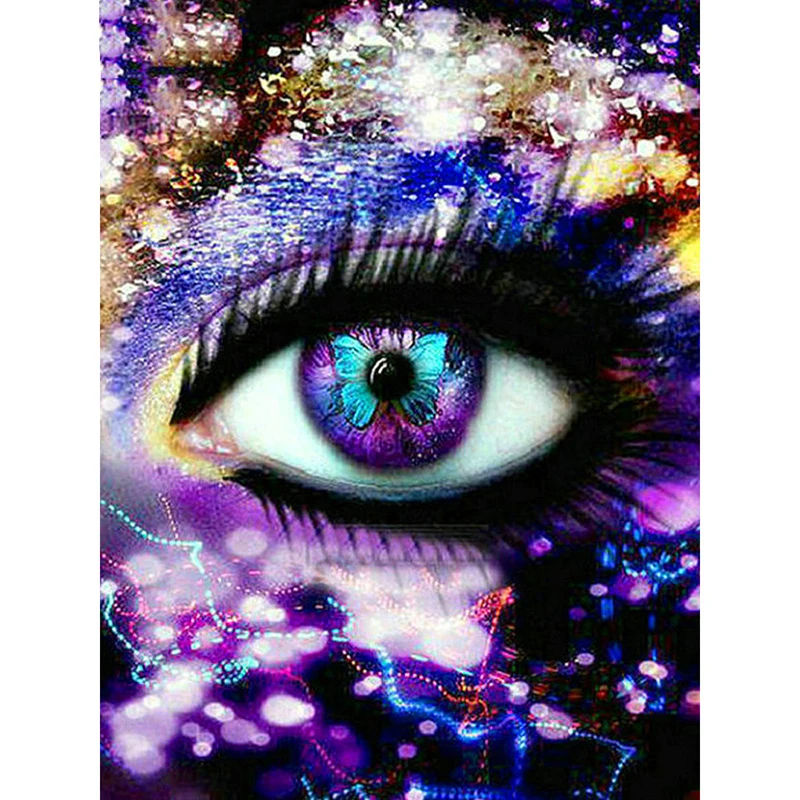 

Diamond Embroidery 5D DIY Diamond Painting Cross Stitch Abstract Eye Diamond Mosaic Butterfly Kit Needlework Home Art