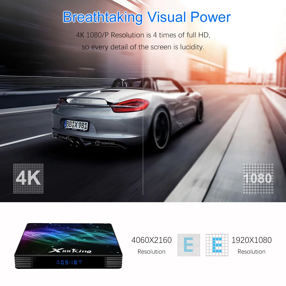 4GB 128G X88 King Amlogic S922X TV Box Android 9.0 Support Dual Wifi BT 5.0 1000M 4K 60fps USB3.0 Google Play Youtube 4K Media super box tv