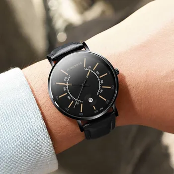 

Men Watch Minimalism Sports Watch Analog Quartz Sport Leather Band Watches Business Mens Wrist Watches Clock Relogio Masculino