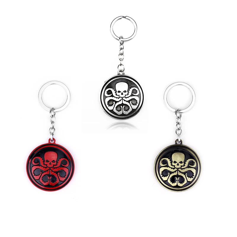 

1PCS Marvel Comics S.H.I.E.L.D. Hydra Logo Shield Metal Key Chain Super Hero The Avengers Captain America Octopus Keychain