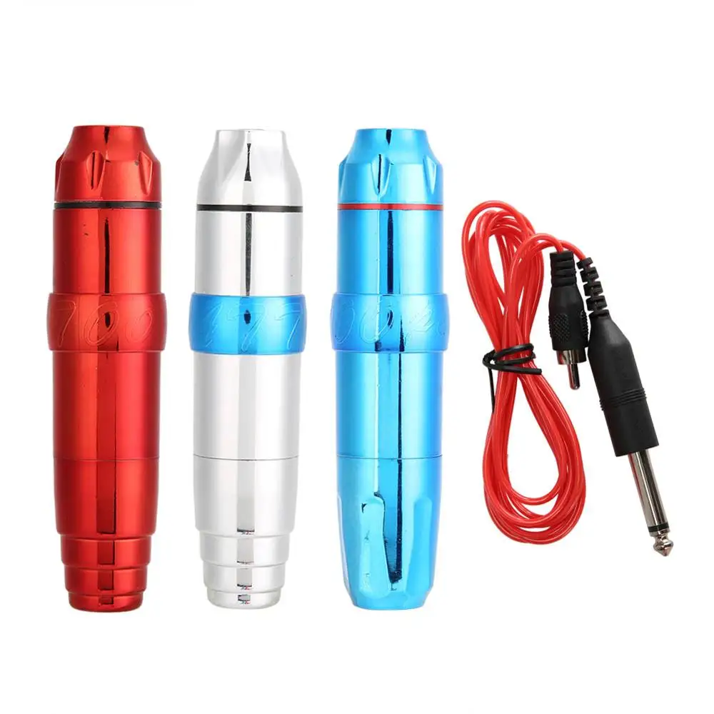 3 Colors Professional Rotary Tattoo Machine Pen Powerful Silent Motor Eyebrow Lip Eyeliner Permanent Makeup Tattoo RCA Interface