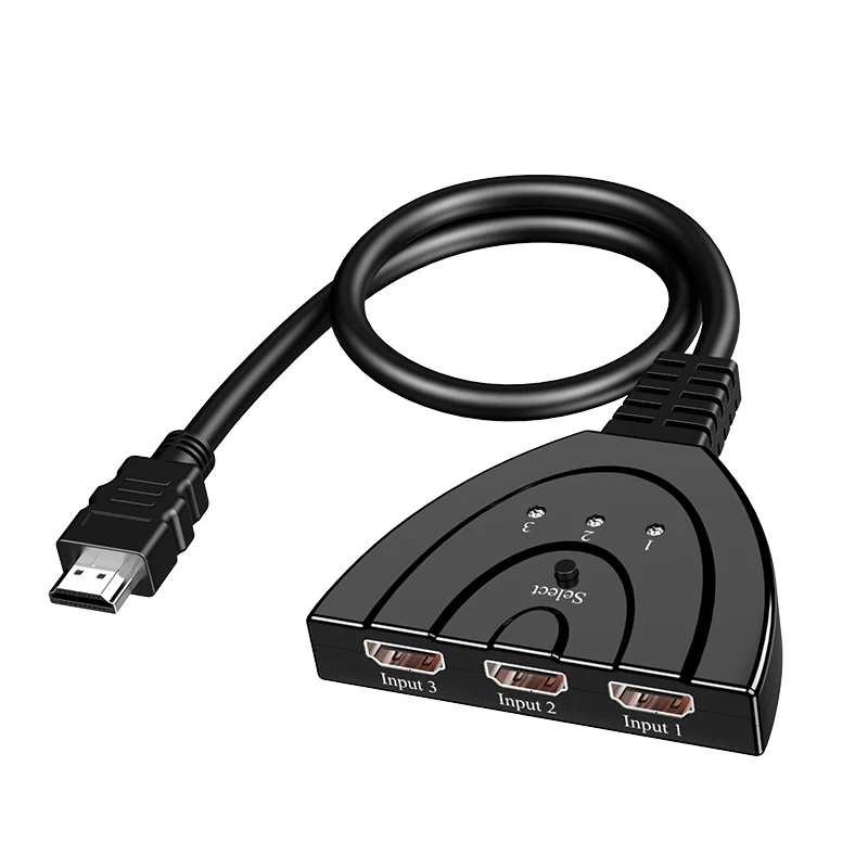 

Mini 3 Port HDMI Switcher Adapter Cable 1080P/4K Splitter Switch 3 in 1 out Video Hub for HDTV/Xbox/PS3/PS4